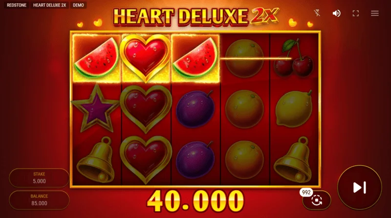 Heart Deluxe 2x - winning combination with wild on the reel